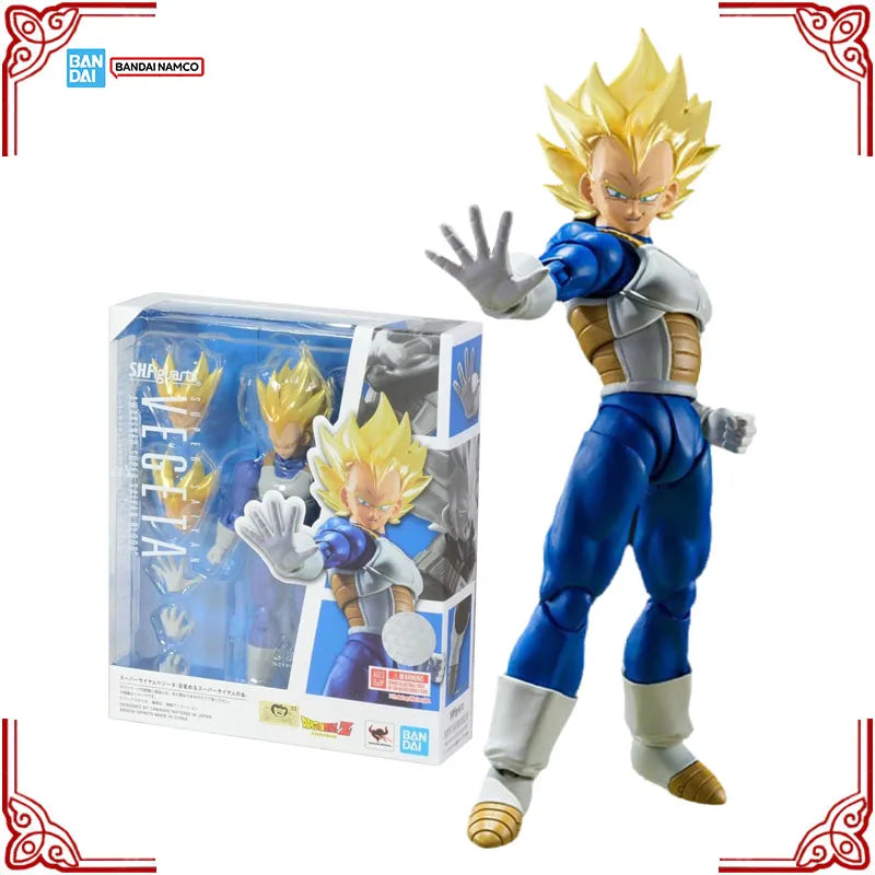 Auf Lager Original Bandai Dragon Ball Z Modellbausatz SHF Vegeta Erwacht Super Saiyajin Blut Anime Actionfigur Sammlung Modell Spielzeug