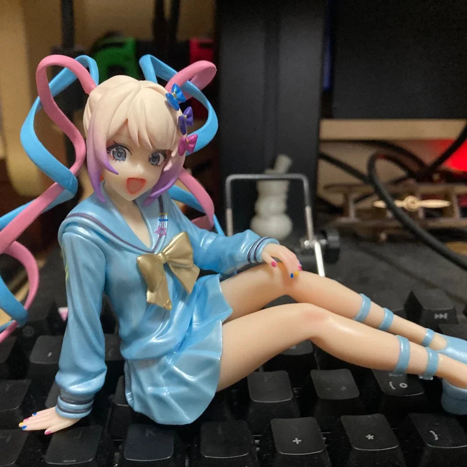 14CM Anime NEEDY GIRL OVERDOSE Noodle Stopper Figure KAnge Sitting Animation Model Toy Gift Collection Decoration Ornaments