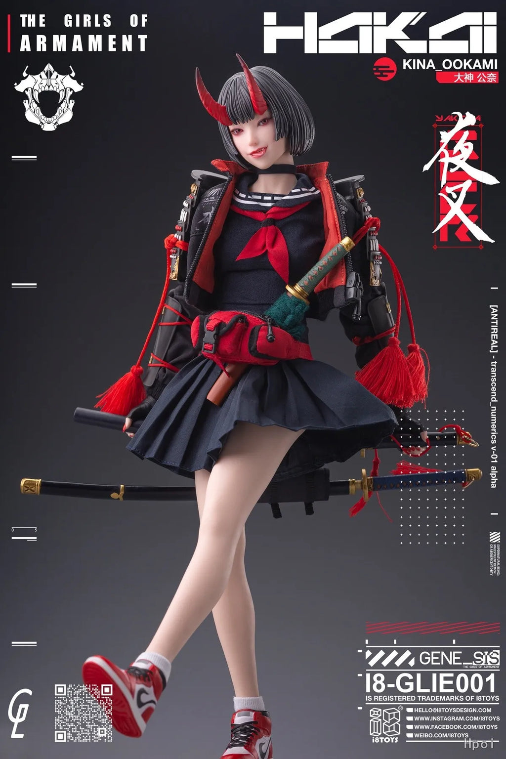 【Original】i8TOYS I8-GLIE001 The Girls of Armament The First Shot "Yasha" KINA-OOKAMI 1/6 Action Figure Model Toy