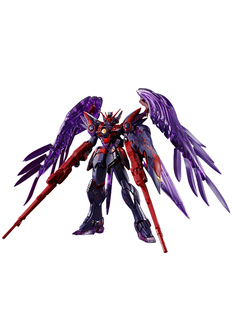 BANDAI MG 1/100 Wing Gundam Zero EW Action Figures Cross Contrast Colors Clear Purple Mobile Suit Gundam Anime Model Kit
