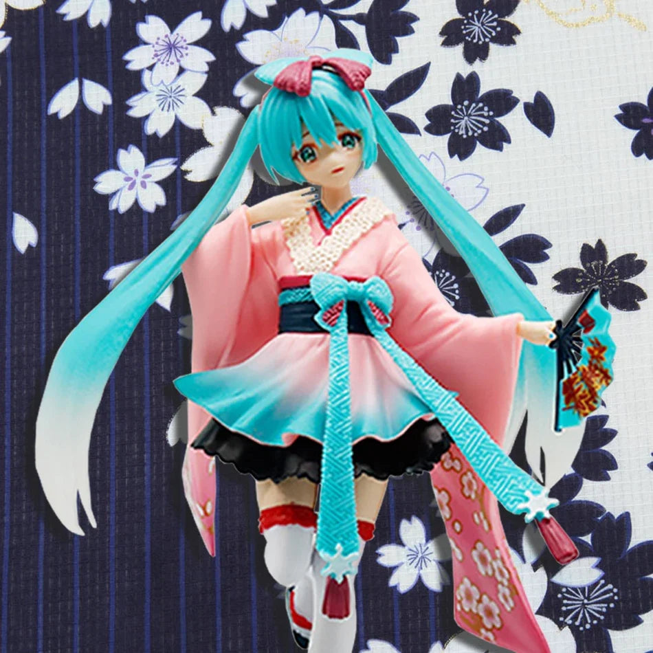20cm Hatsune Miku Anime Action Figural New Tokyo Kimono PVC Decor Anime Action Figure Model Toy Doll Collectibles Christmas Gift
