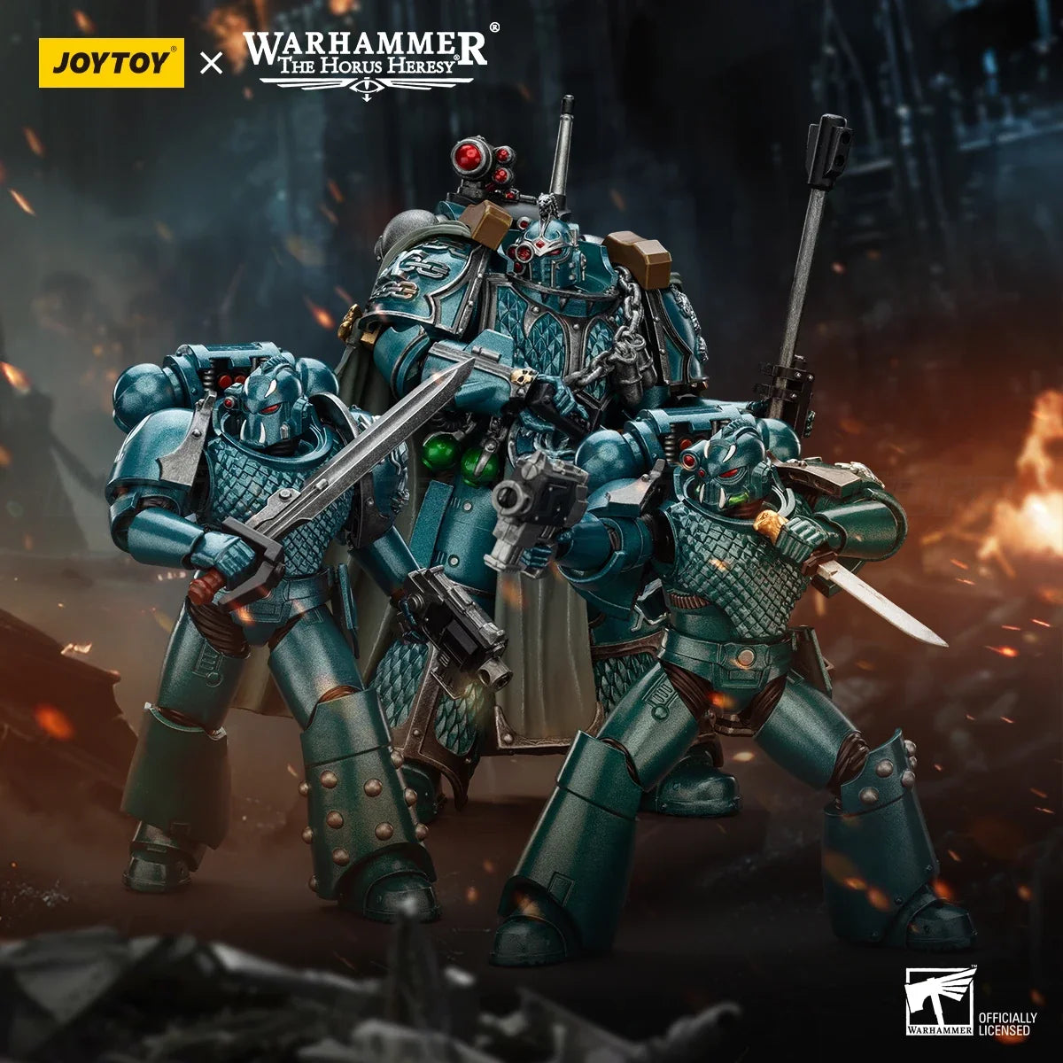 【In Stock】JOYTOY Warhammer 40K The Horus Heresy Alpha Legion Exodus Headhunter Prime Model Toy Gif 1/18 Action Figure