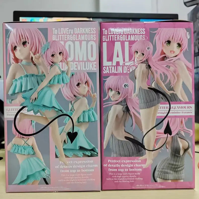 In Stock Genuine Bandai Glitter&Glamours Banpresto To Love Ru Darkness 22cm Momo Belia Deviluke Lala Satalin Deviluke Figure Toy