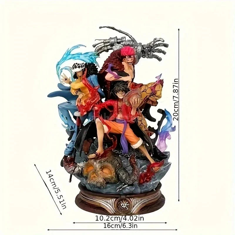 20cm One Piece Battle Of Onigashima Supernova Three Captains Straw Hat Luffy Kid Law Scenes Figures Anime Models Gift Toys