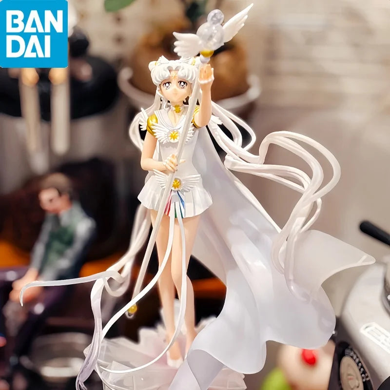 Original Bandai Anime Sailor Moon Action Figures Cosmos Darkness Calls To Light Figuartszero Chouette Collection Toys Ornament
