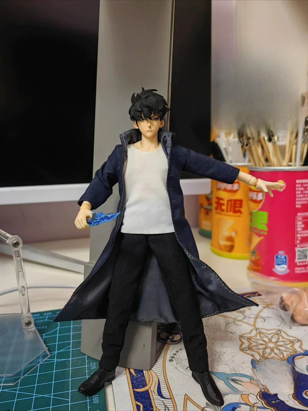 Solo Leveling Custom 1/12 Scale Articulated Action Figure - Sung Jin - Woo Collectible Doll Toy