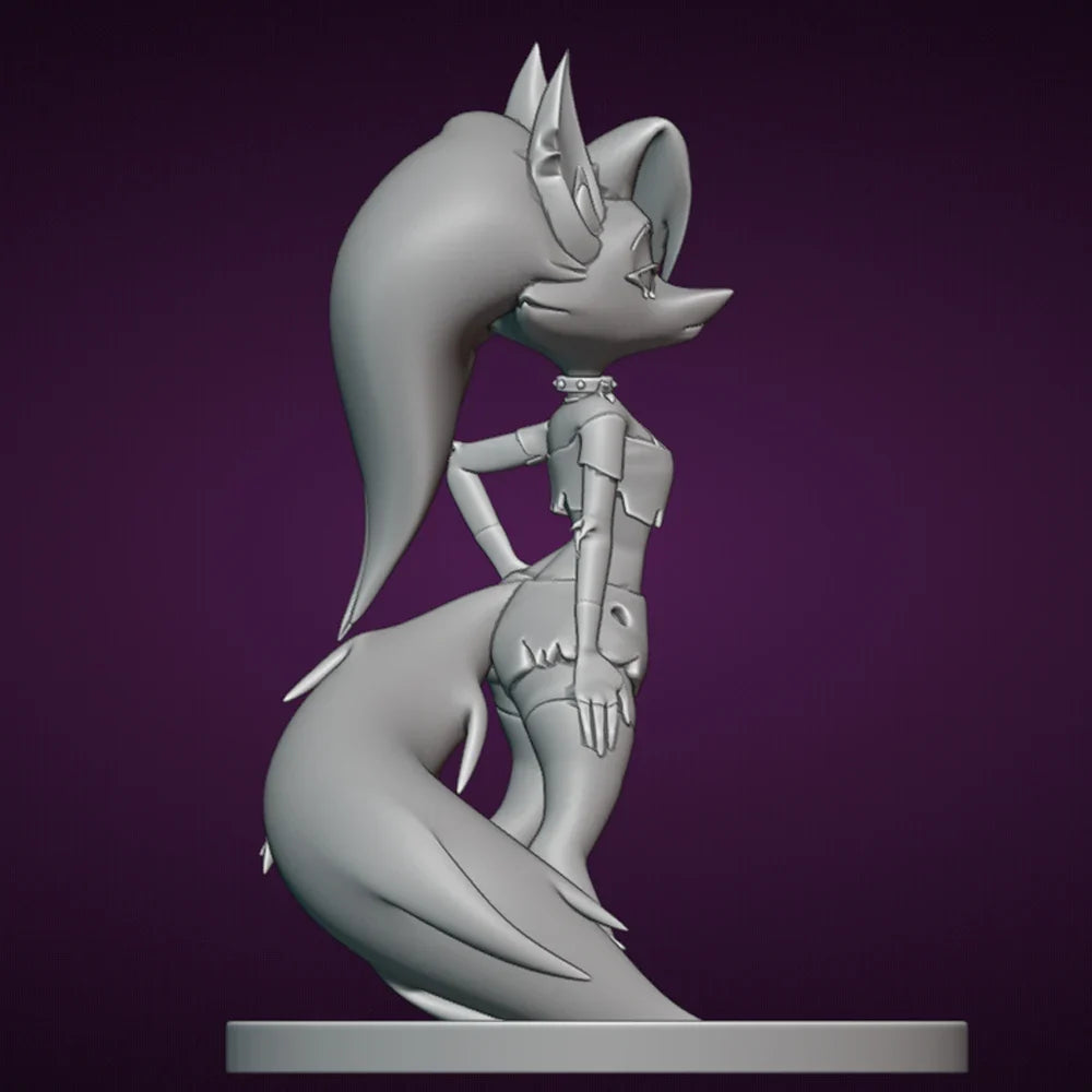 1/24 Loona wolf Sexy Resin Figurine Toy Unpainted GK Doll Unassembled 3D Print Assembly Miniature Reduction Statue Toy