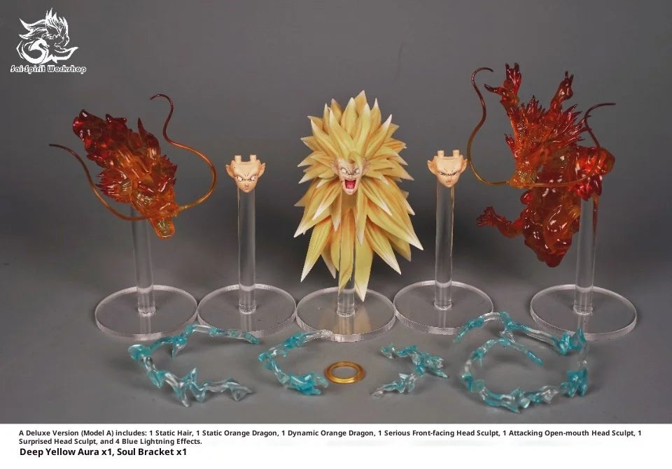New Ssw Studio Dragon Ball Shf Figure Ssj 3 Super Saiyan Son Goku Head Sculpture Special Effect Figure Collection Model Toys