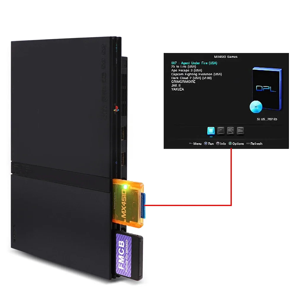 BitFunx MX4SIO SIO2SD TF/SD Card Adapter Program Game Card For PS2 Game Consoles Video Consoles