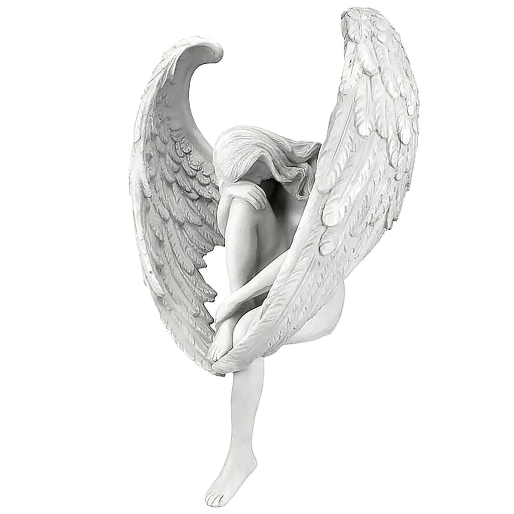 Redemption Angel Statue Creative Angel Sculpture Decoration Resin Craft Redemption Statuette Religious Garden Home Decor Gift