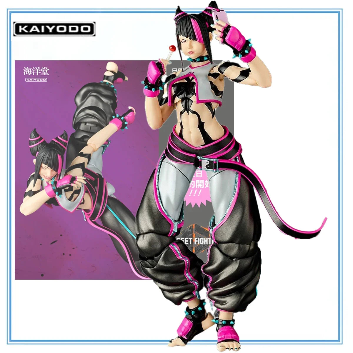 100% Original Kaiyodo Amazing Yamaguchi Revoltech (NR065) Street Fighter 6 Han Juri Anime Figure Action Figure Collection Series