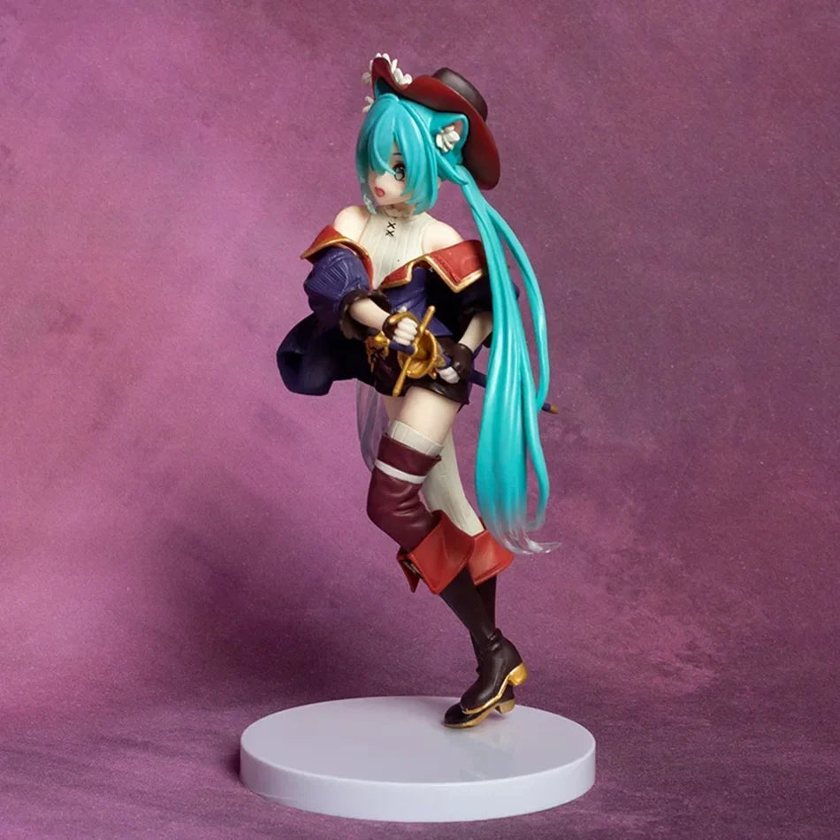 Anime Hatsune Miku Figure Fairy Tale Wonderland Hatsune Miku Puss in Boots Kawaii Action Figures Adult Collection Model Toy Gift