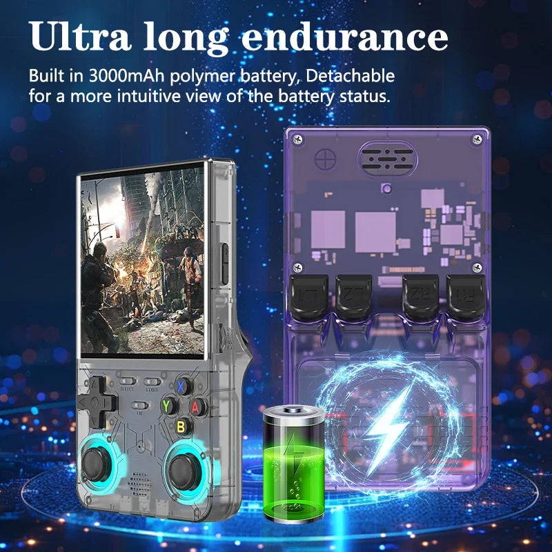 New R36 Ultra Handheld Game Console 4inch Screen Open Source Retro Pocket Video Player 30000+ Games Wi-Fi Enabled RGB Joystick