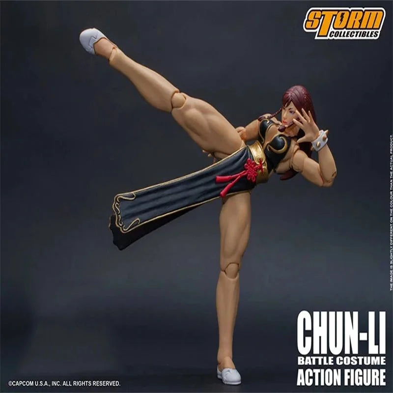 Storm Toys 1/12 Female Soldier CHUN-LI Black Cheongsam 6'' Action Figure Model Toy In Stock For Fans Collection