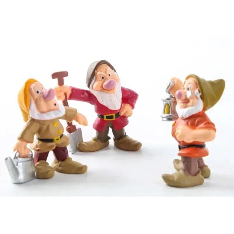 Disney Princess 8Pcs/Set Q Vesion Snow White and The Seven Dwarfs Figure Toy Model Dolls Gift for Children Hot Fashion Decor