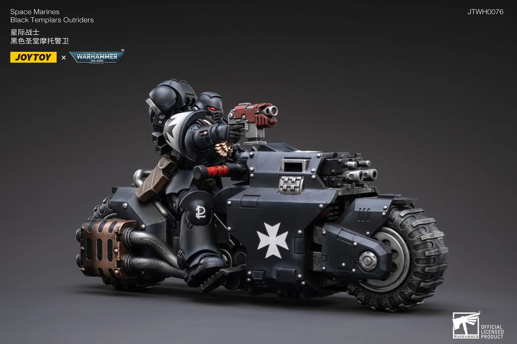 JOYTOY Warhammer 40K 1/18 Space Marines Black Templars Outriders Brother Valtus Catonus Action Figure Model Toys For Collection