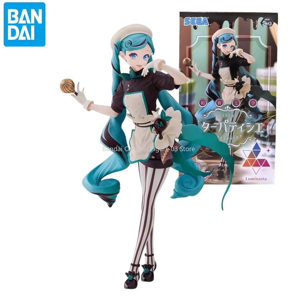 Original SEGA Vocaloid Anime Figures Hatsune Miku Dark Chocolate Pastry Chef Collectible Model Dolls Toys Gifts for Kids Girls