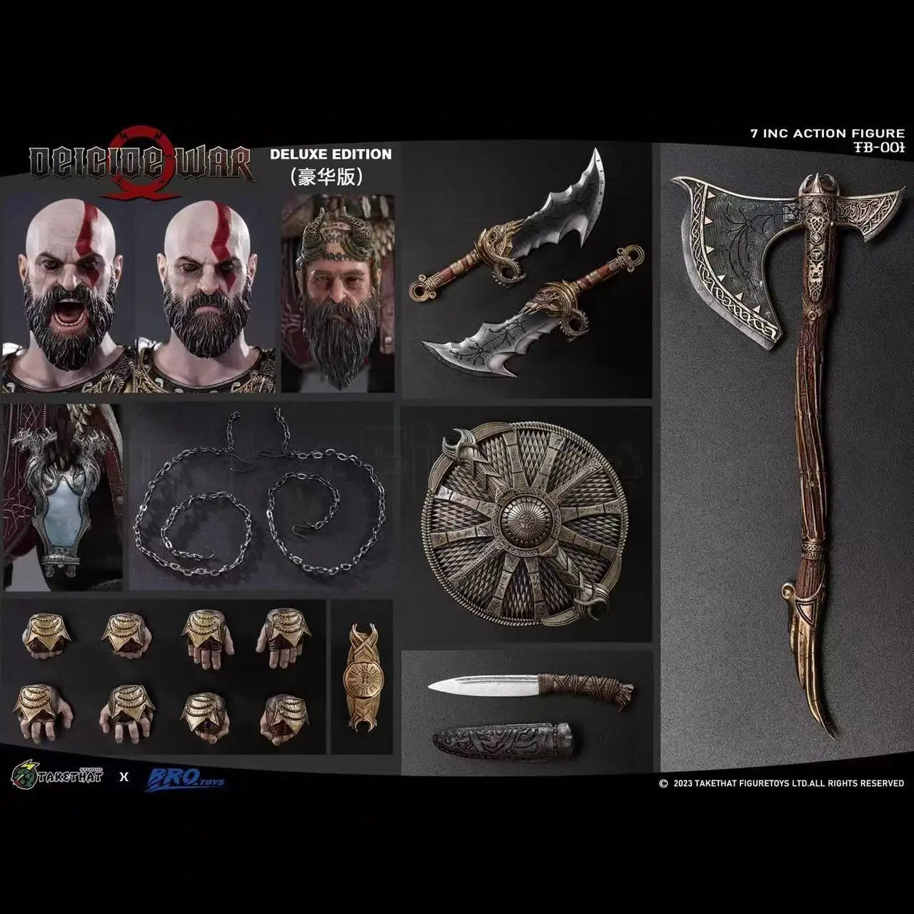 【Original】BROTOYS X Takethat TB001 Godslayer War‌ Kratos 1/12 Action Figure Model Toys
