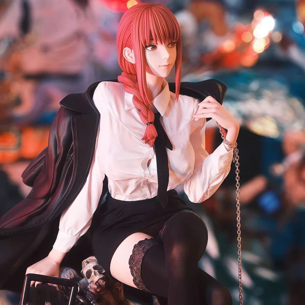 46cm Anime Chainsaw Man Figure Makima Action Figures Extra Large Sexy Makima Statue Desktop Ornamen Collection Model Toys Gifts