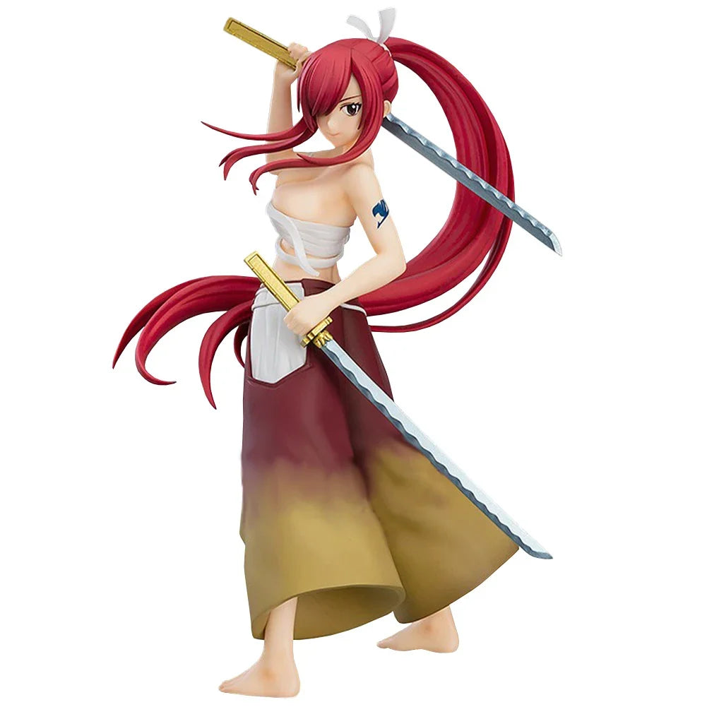 Anime Figure Lucy Heartfilia maid action figures Lucy Heartfilia Aquarius Form figurine Erza·Scarlet PVC Model statue gifts 18cm