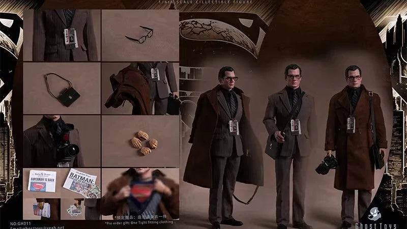 Ghost Toys 1/6 Sammlerstücke GH-010 Bruce Wayne GH-011 Superhelden-Reporter Clark Kent 12" Actionfigur Komplettset Modell