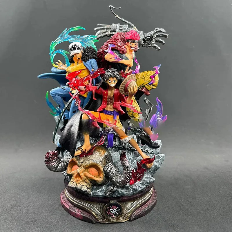 Genuine Three Captain Anime Figure Kid Law Luffy Action 20cm Pvc Statue Desktop Decoration Collection Model In Stock