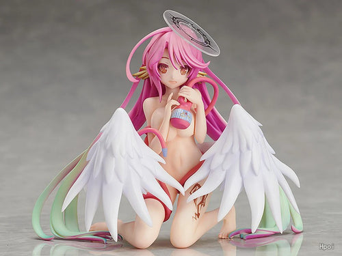 15CM Anime NO GAME NO LIFE Jibril Figure Elf Water Formula Shampoo Kneeling Model Toy Gift Collection Action Figure PVC