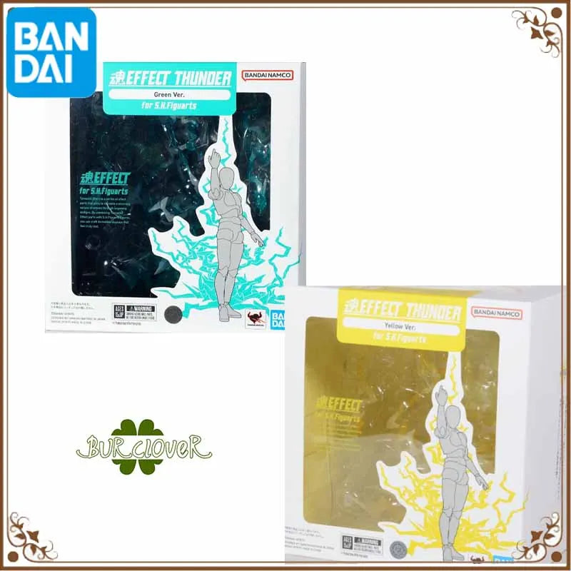 Bandai Original SHF EFFECT THUNDER GREEN  YEIIOW VER attachment Action Figure Toys For Boys /Girls /Kids /Christmas Gift