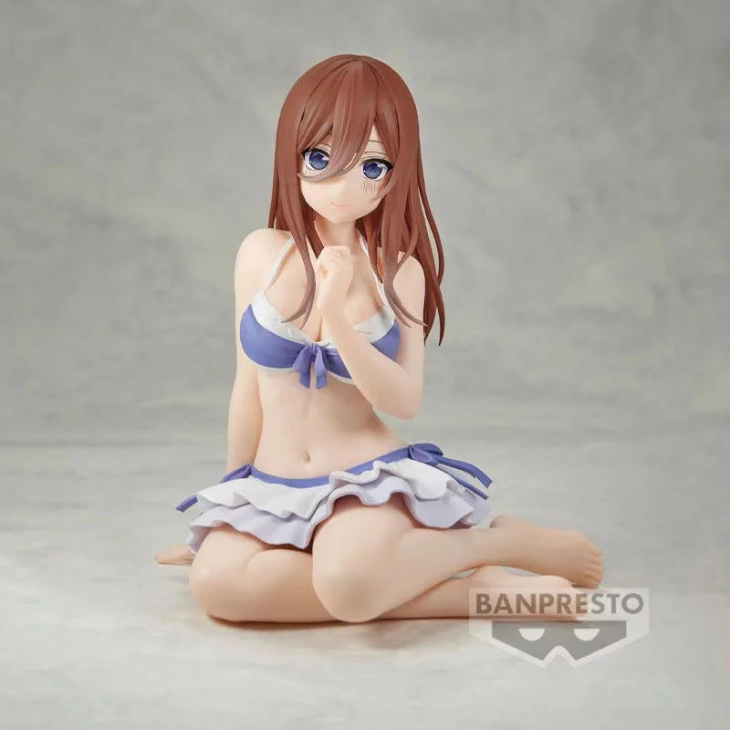 In Stock Bandai Genuine Celestial Five-Equal Bride Nakano Miku Swimsuit Scenery Figures Action Figure Collection Gift