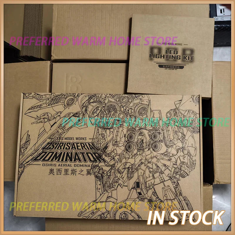 Auf Lager 1/100 AXIS MODEL WORKS OSIRIS AERIAL DOMINATOR Montierbares bewegliches Modell Spielzeug Mecha NZ-666 Kshatriya LED BELEUCHTUNGSKIT