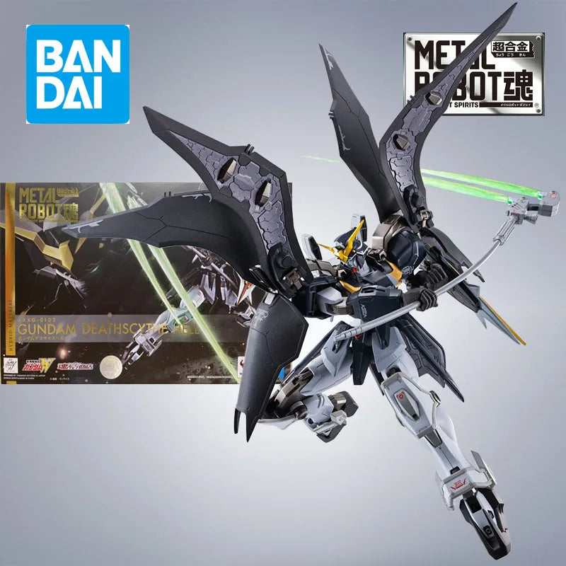BANDAI Original Model Kit METAL ROBOT Alloy GUNDAM DEATHSCYTHE HELL Anime Action Figure Model Toy for Boys Packing of Foam Box