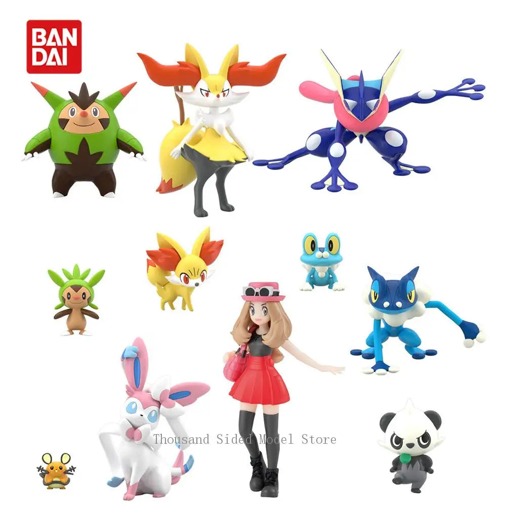 IN Stock Original Bandai Shokugan Pokemon Scale World Kalos Region Serena Sylveon Greninja Braixen Kawaii Anime Figure Model Toy