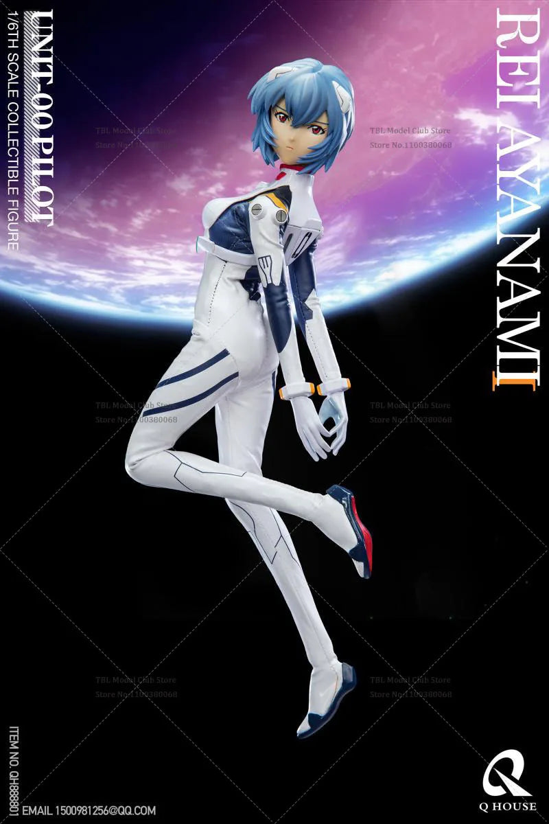 In Stock QHOUSE 1/6 Scale Collectible Japanese Anime EVA Ayanami Rei 12Inch Female Solider Action Figure Model Toys for Fans Gif