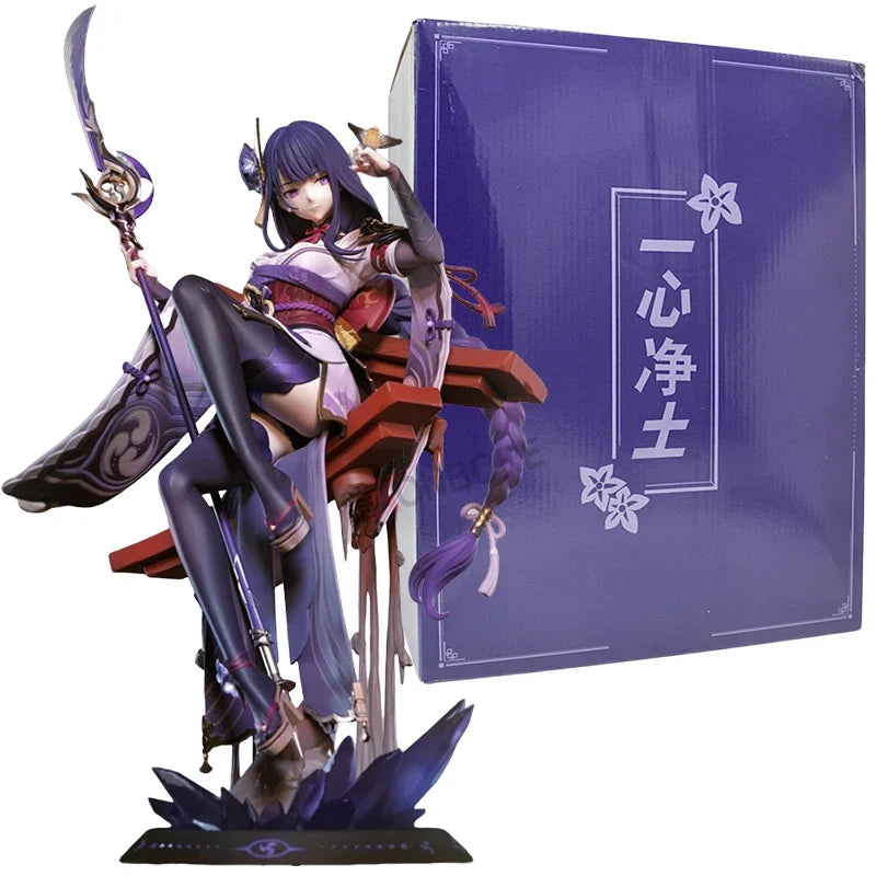 34cm Raiden Shogun Sexy Anime Girl Figure GK Beelzebul Yae Miko Action Figure Ningguang Figurine Collectible Model Doll Toy Gift