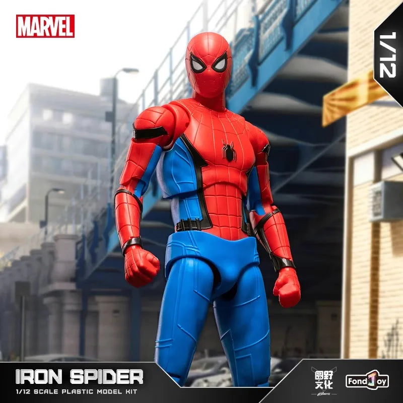 NEW Fondjoy Spiderman The Stark Suit Anime Action Figure Spider-Man 1/12th Scale Plastic Model Garage Kit Collection Statue Toys