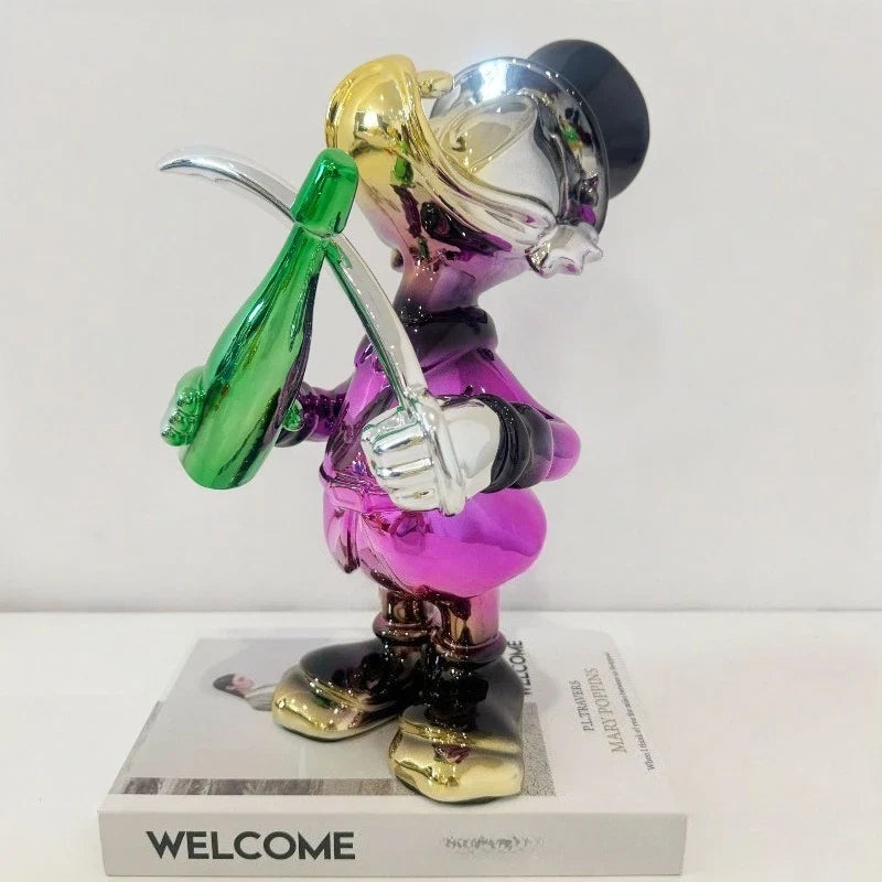 Disney Anime Figuras Donald Duck Open Wine Bottle Statue Resin Model Cartoon Mickey Mouse Donacdduck Animal Figurine Disney Toy