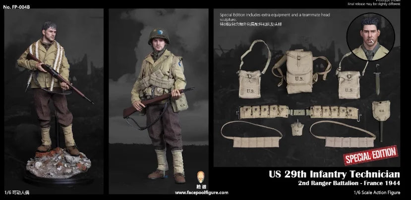 Facepoolfigure FP004B 1/6th US 29th Technician 2nd Ranger Battation France 1944 War No Body For Fans Collect