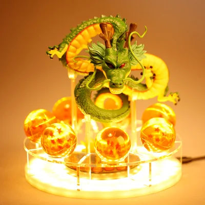 DBZ Anime Shenlong Figures Set Esferas Del Dragon and 7 Stars Dragon Crystal Balls 3.5cm Shelf Figurine Collection Model Toys