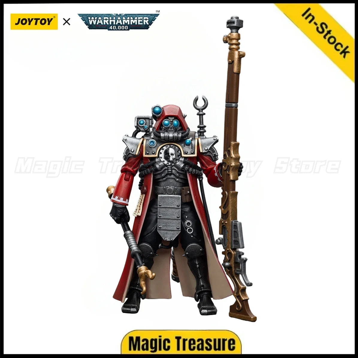 【In Stock】JOYTOY Warhammer 40K Adeptus Mechanicus Skitarii Ranger with Transuranic Arquebus Model Toy Gifts 1/18 Action Figure