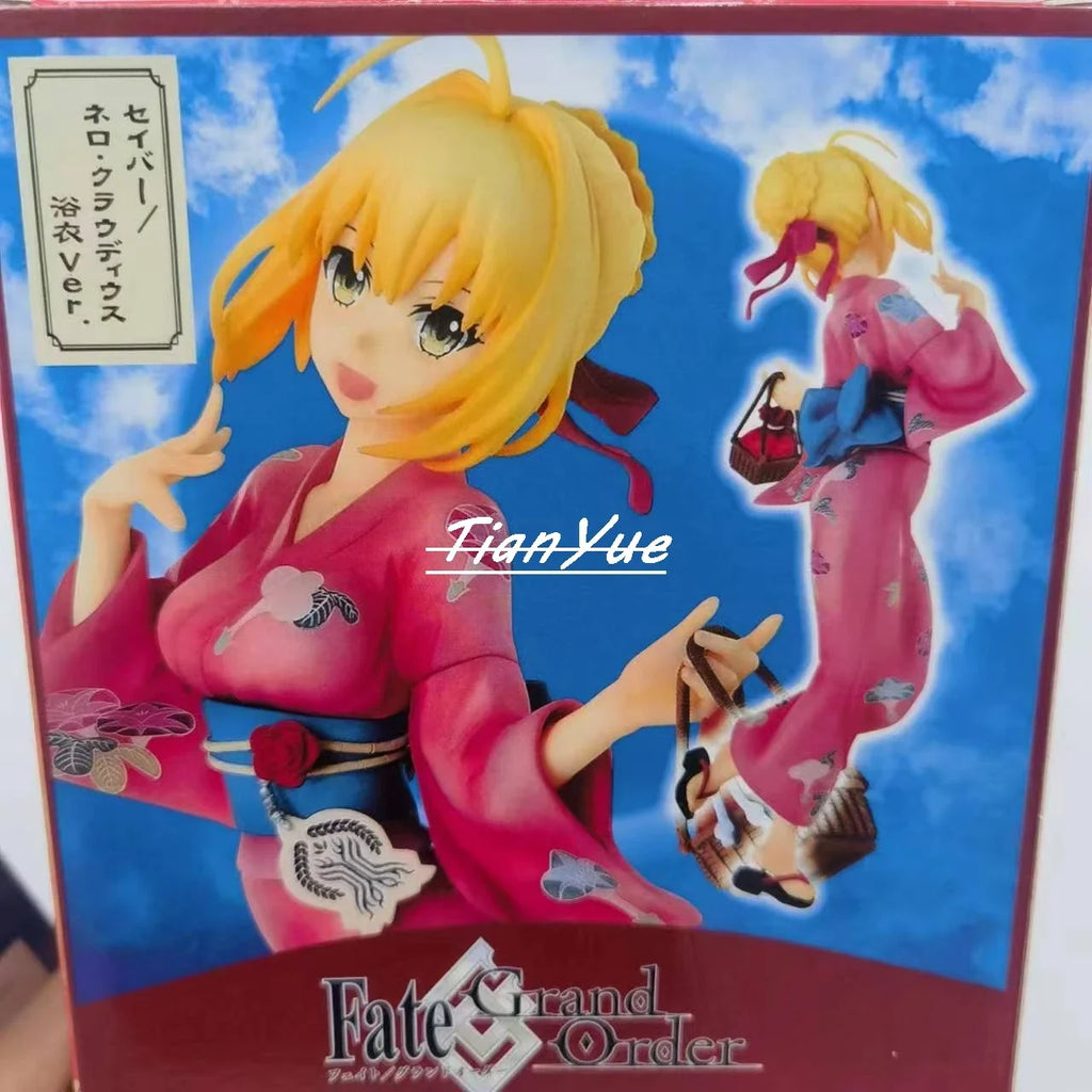 Anime Fate Grand Order Saber and Joan of Arc and Mash Kyrielight kimono version Action Figure Model Toy 21cm