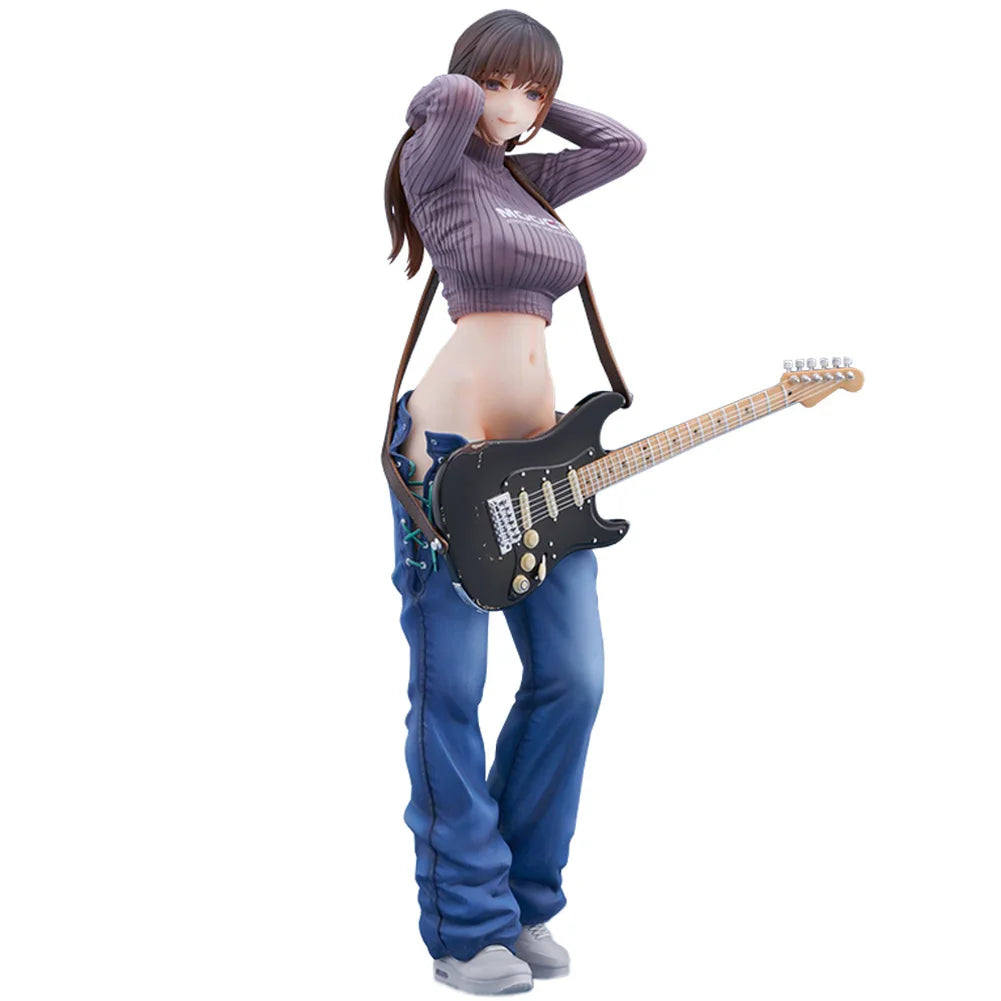 22CM Gitarre MeiMei Cool Cowboy Music Girl Puppensammlung Stehende Actionfigur Anime-Figur Spielzeug Sammlermodell Geschenke