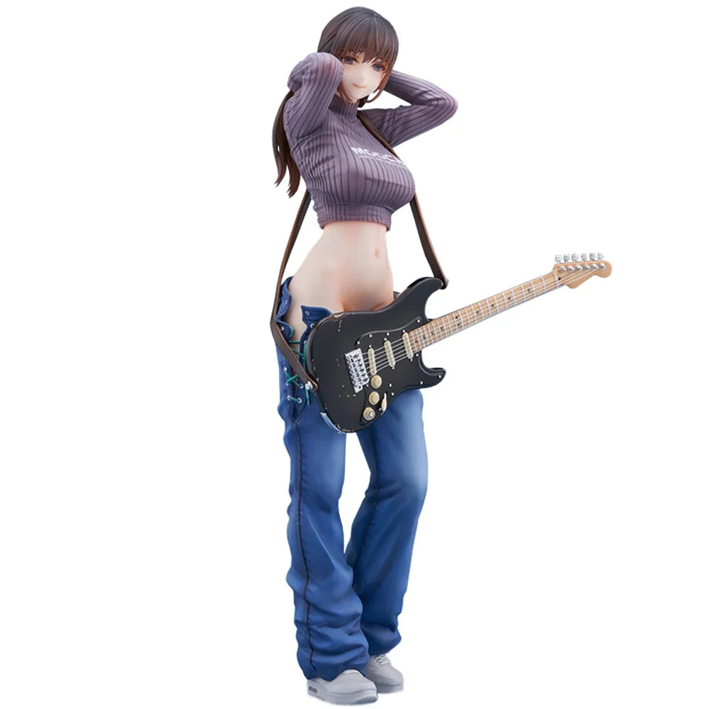 22CM Guitar MeiMei Cool Cowboy Music Girl Doll Collection Standing Action Figure Anime Figure Toy Game Collectible Model Gifts