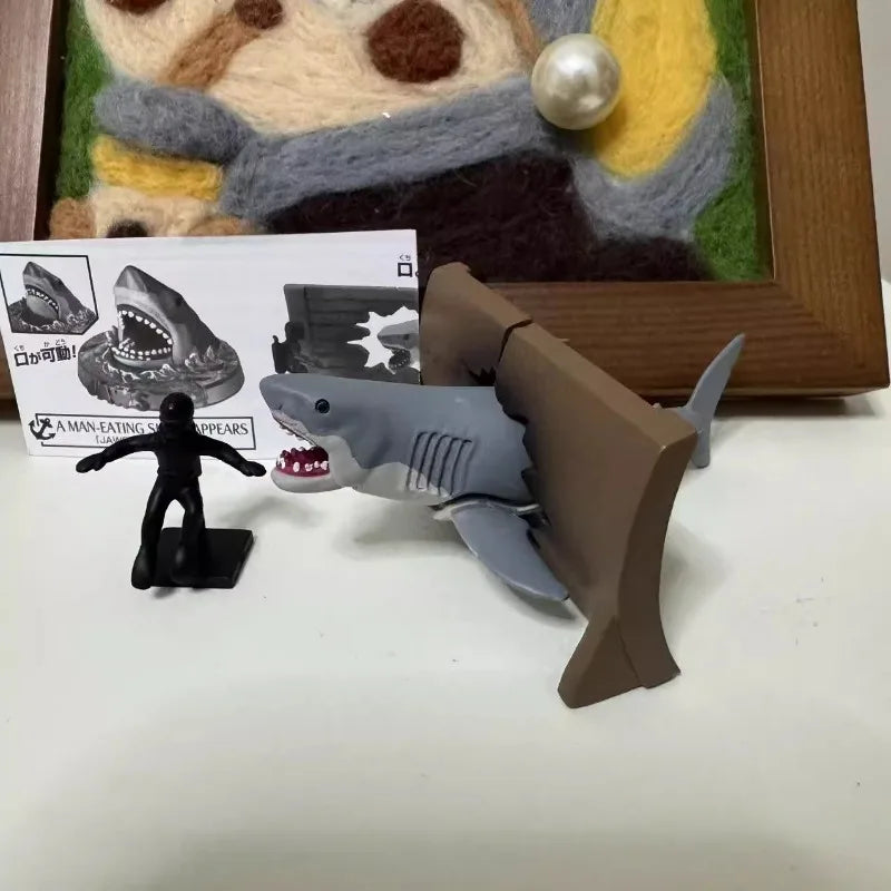 Great White Shark Scene Gashapon Toys Creative Action Figure Model Decoration Ornaments Collection Toys