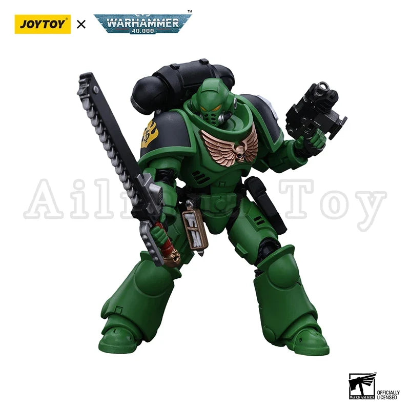 JOYTOY 1/18 Action Figure 40K Salamanders Intercessors Sergeant Tsek'gan Brother Haecule Re-issue Version Anime Toy