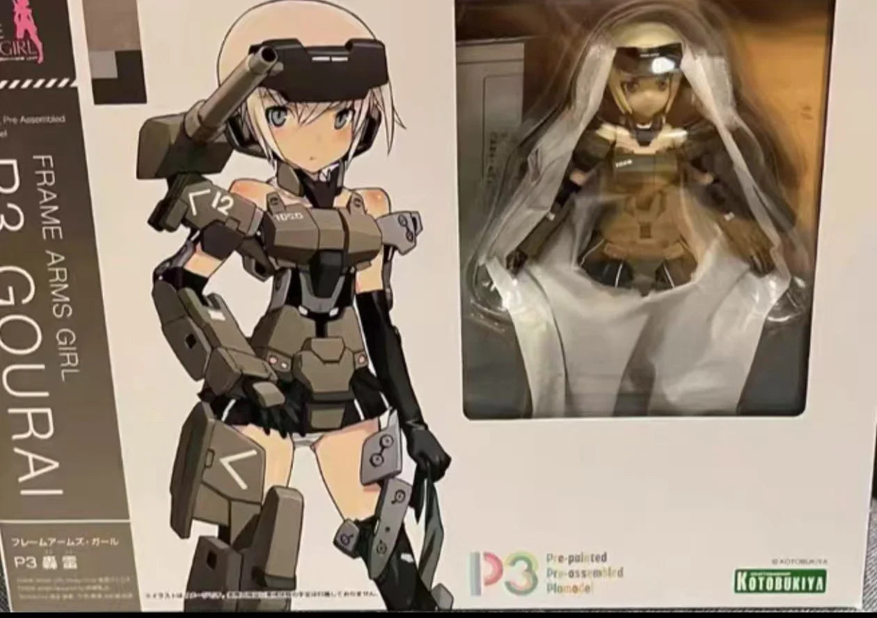 KOTOBUKIYA Original Anime Figure FRAME ARMS GIRL P3 GOURAI Mobile Suit Girl Action Figure Toys for Kids Gift Collectible Model
