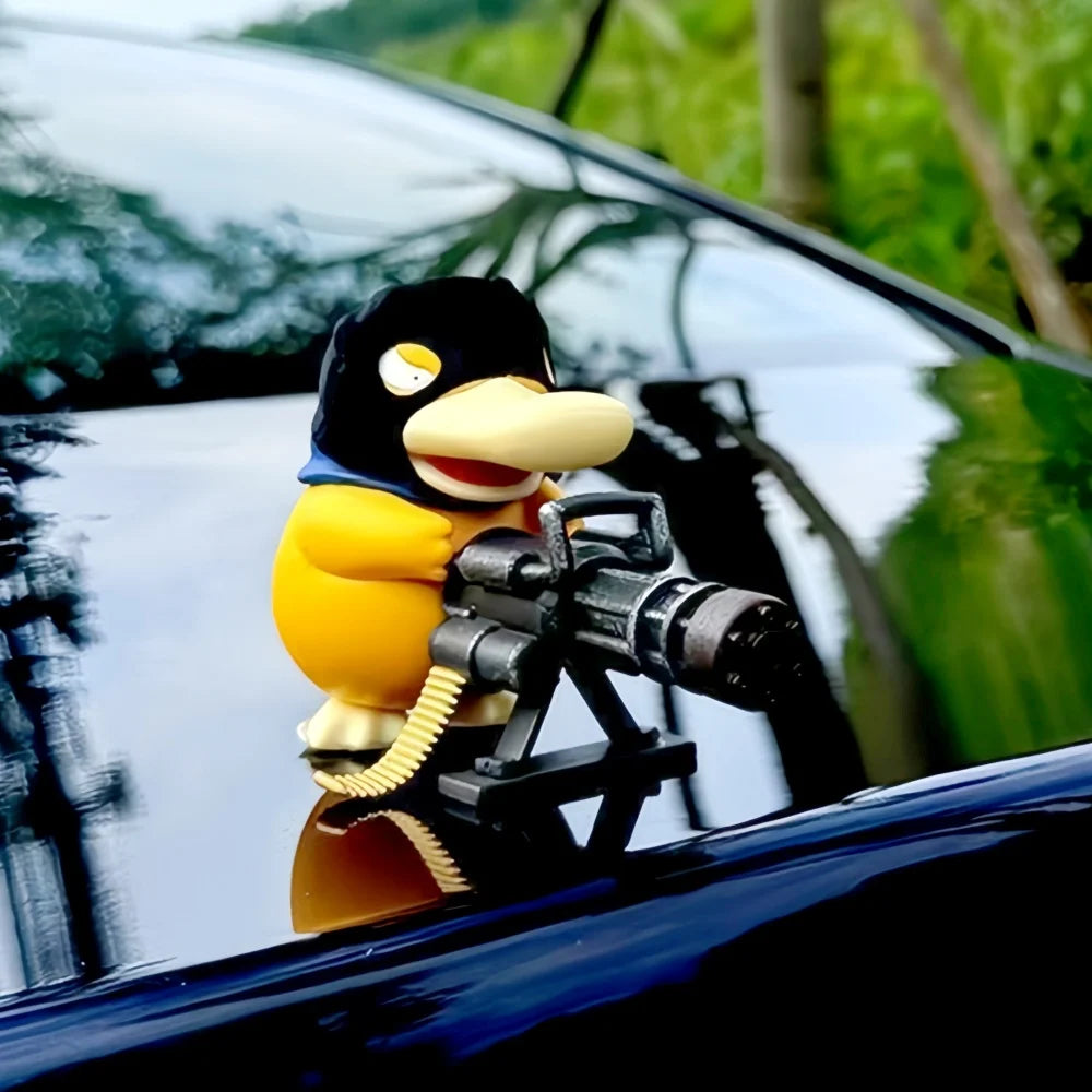 2025 Pokemon Serie Psyduck Gatling Gun Figure Toy Cute Duck Collection Creative Figurine Model Anime Gifts Car Decor Toys