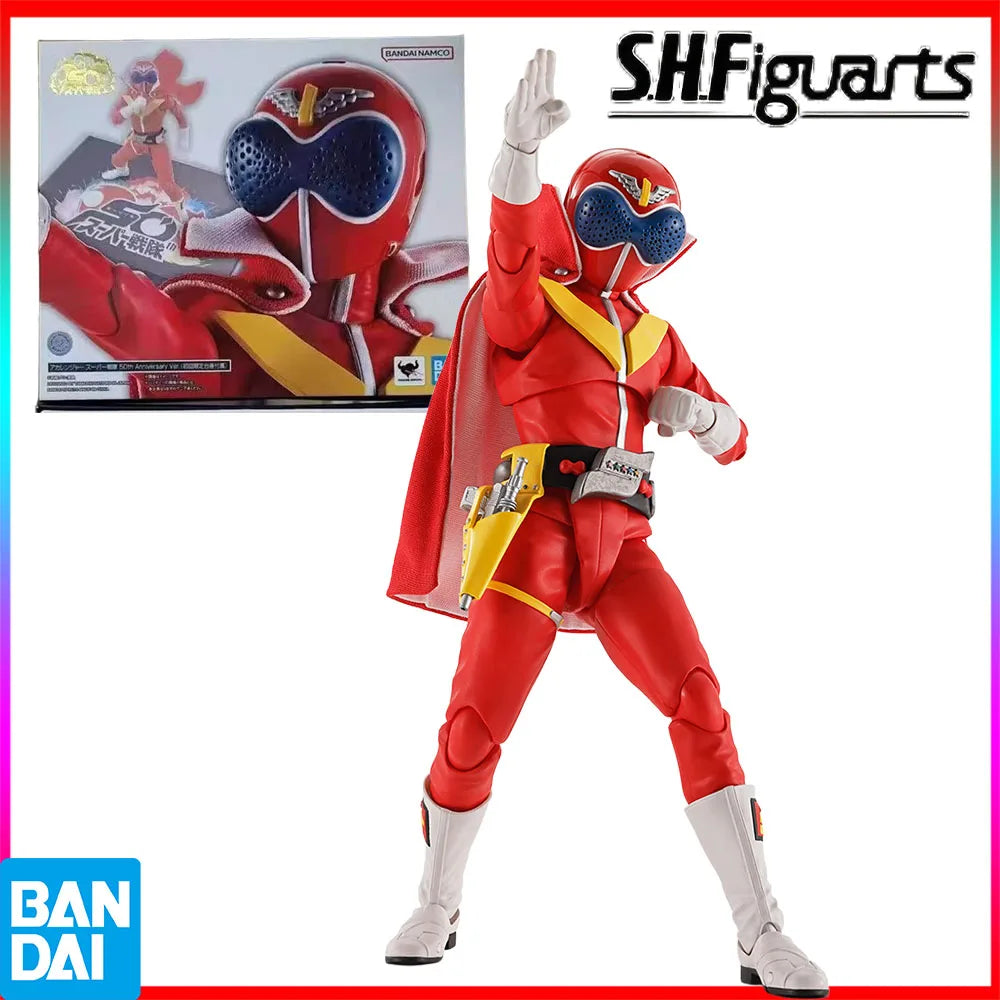 100% Authentic In Stock Original Bandai S.H.Figuarts Super Sentai: Himitsu Sentai Gorenger Akarenger - 50th Anniversary Edition