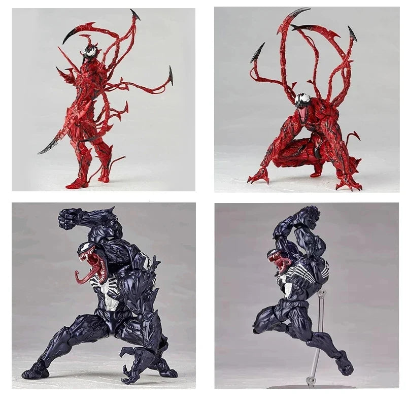 AMAZING YAMAGUCHI Carnage Venom Spider Man Marvel legends Action Figure Joint Movable Change Face Statue Model kids for Toy Gift
