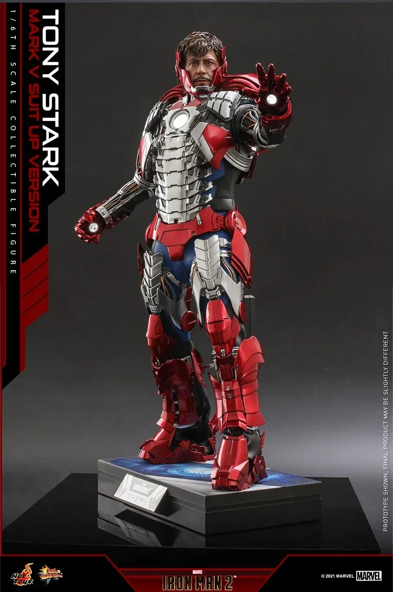 Original Hottoys Iron Man 2 Tony Stark MARK5 Armor MMS599 MMS600 1:6 Anime Action Figures Toys Gift Model Collector Hobby Doll