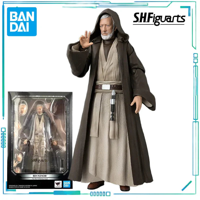 BANDAI Original S. H. Figuarts Serie Bewegliche Spielzeuge Star Wars Serie Ben Kenobi, Chewie, Han Solo, Anakin Skywalker Bewegliches Modell